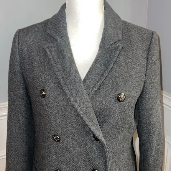 Banana Republic Grey Wool Blend Pea Coat - Picture 2 of 10